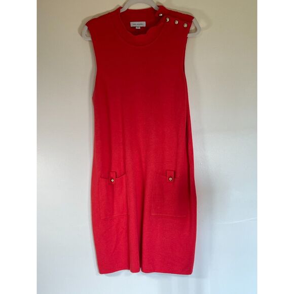 Women's Free Assembly Orange Button Shoulder Sleeveless Sweater Dress -‎ Size XL - Picture 5 of 8